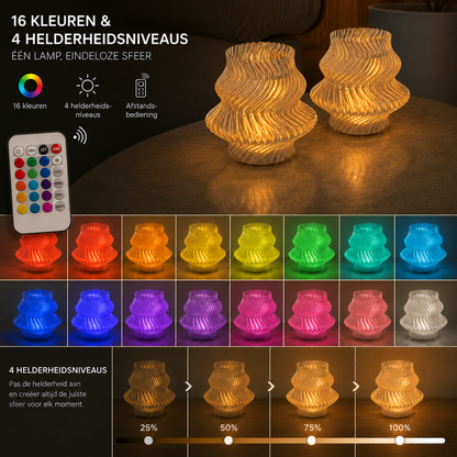 Tafellampje Wave, set van 2